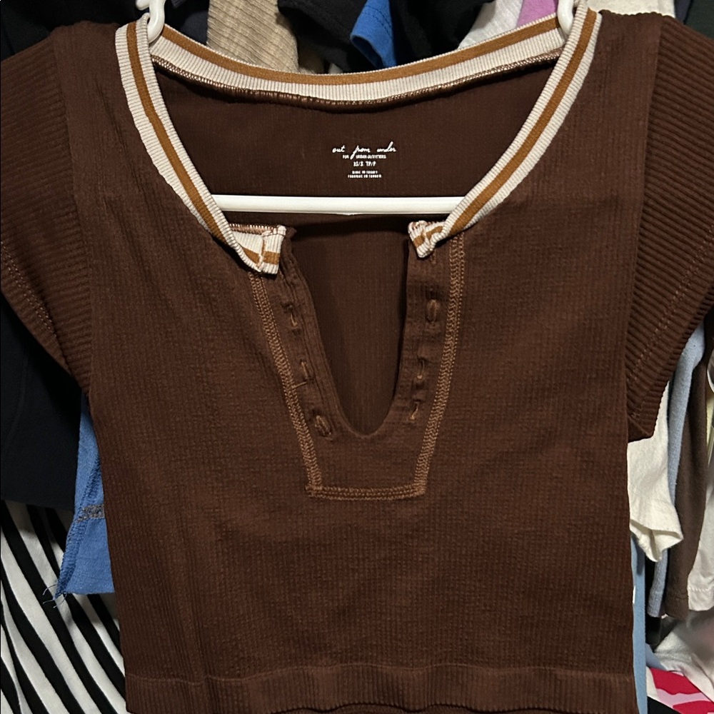 Urban Outfitters Brown Ribbed Top
